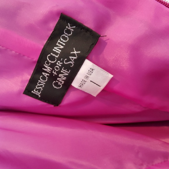 Jessica McClintock For Gunne Sax Fuschia Dress Size 1, Juniors Vintage - Picture 5 of 5